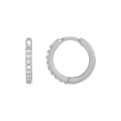 Natural Diamond Accented Huggie Earrings