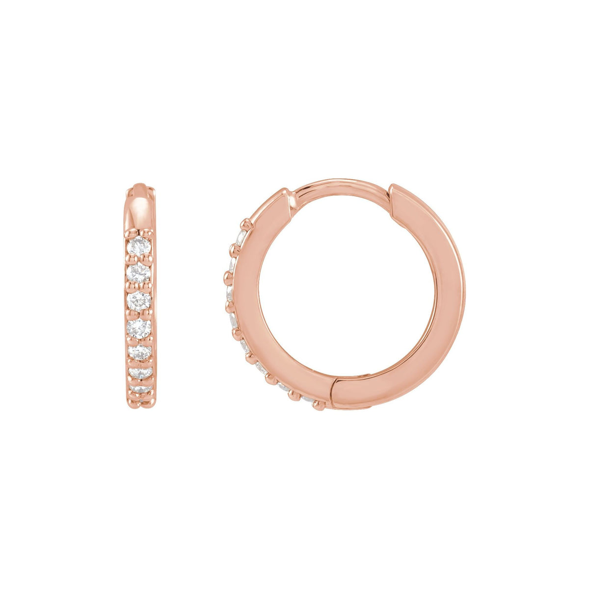 Natural Diamond Accented Huggie Earrings