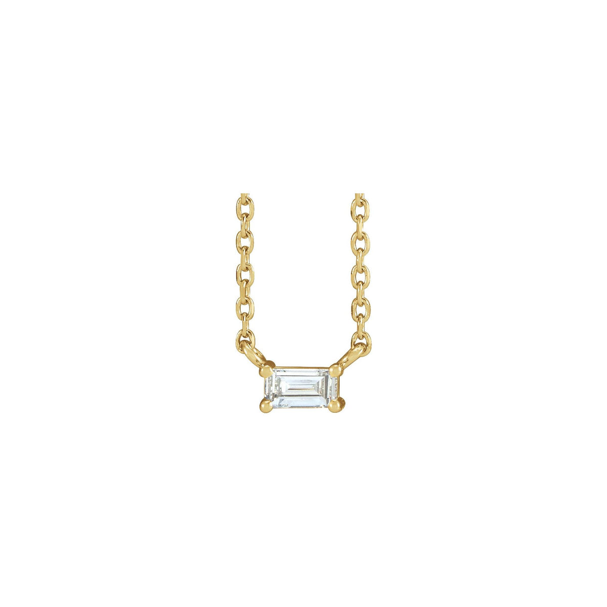 1/8 CT Natural Diamond Solitaire 18" Necklace