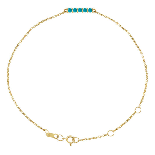 Natural Turquoise Bar 6 1/2-7 1/2" Bracelet