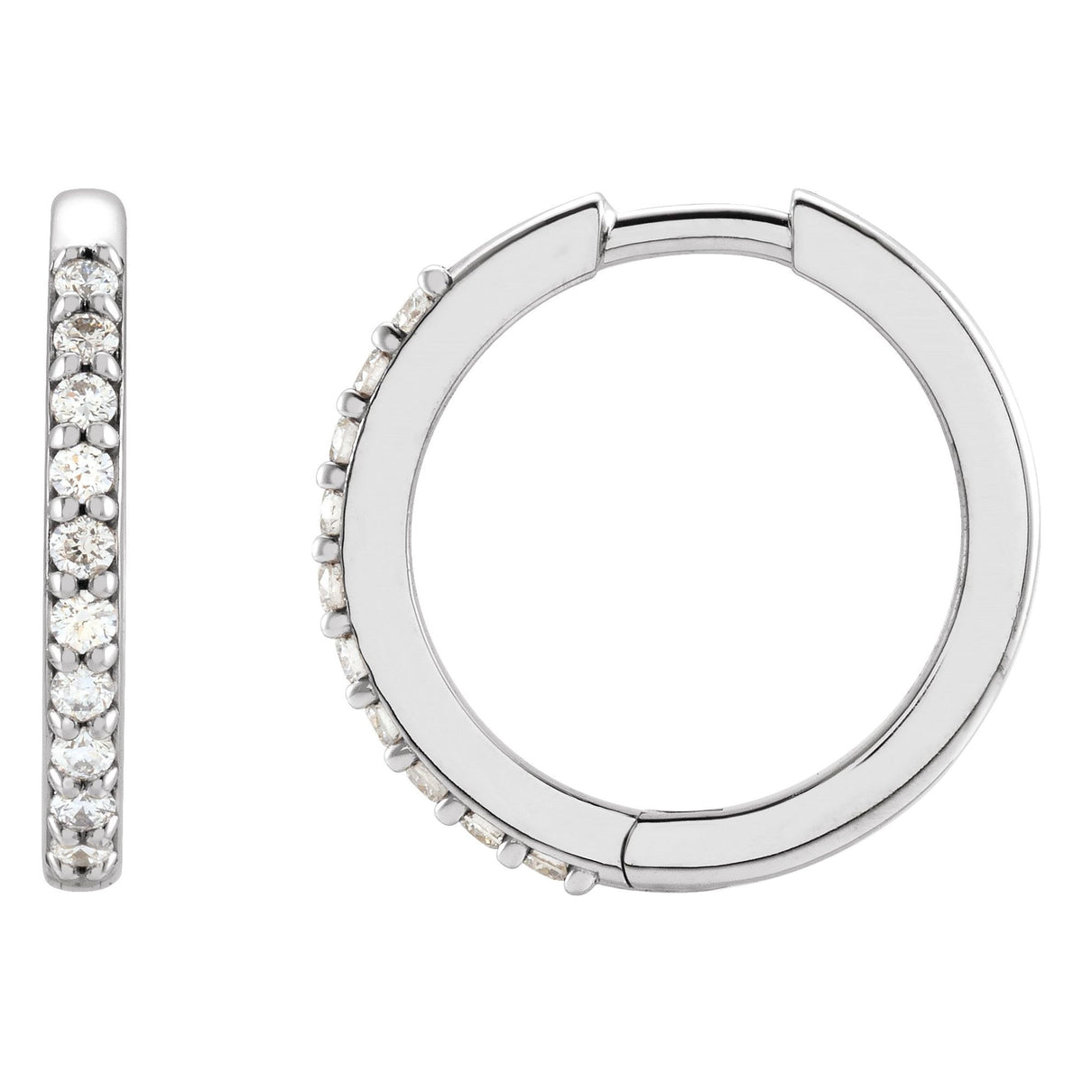 Natural Diamond Accented Huggie Earrings