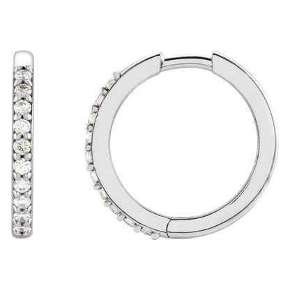 Natural Diamond Accented Huggie Earrings