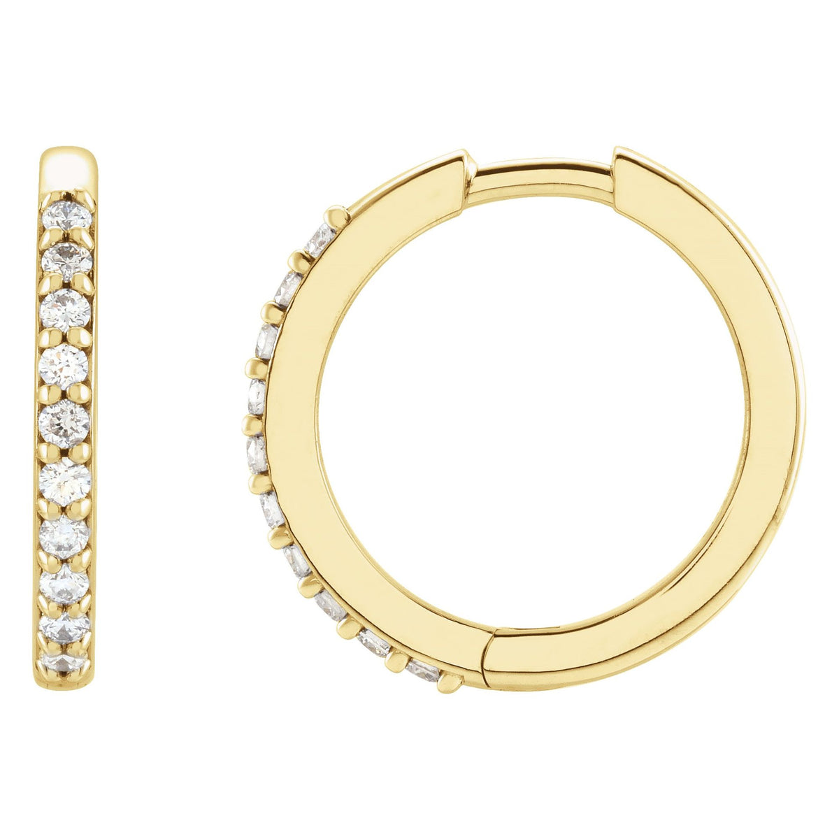 Natural Diamond Accented Huggie Earrings