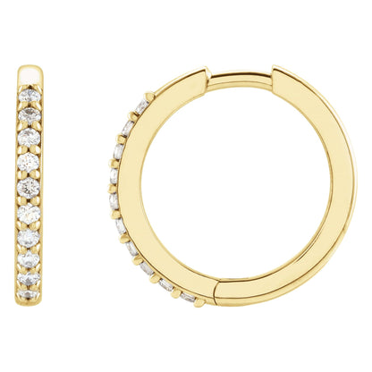 Natural Diamond Accented Huggie Earrings