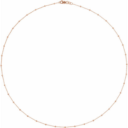 .85 mm Faceted Beaded Cable 16" Chain