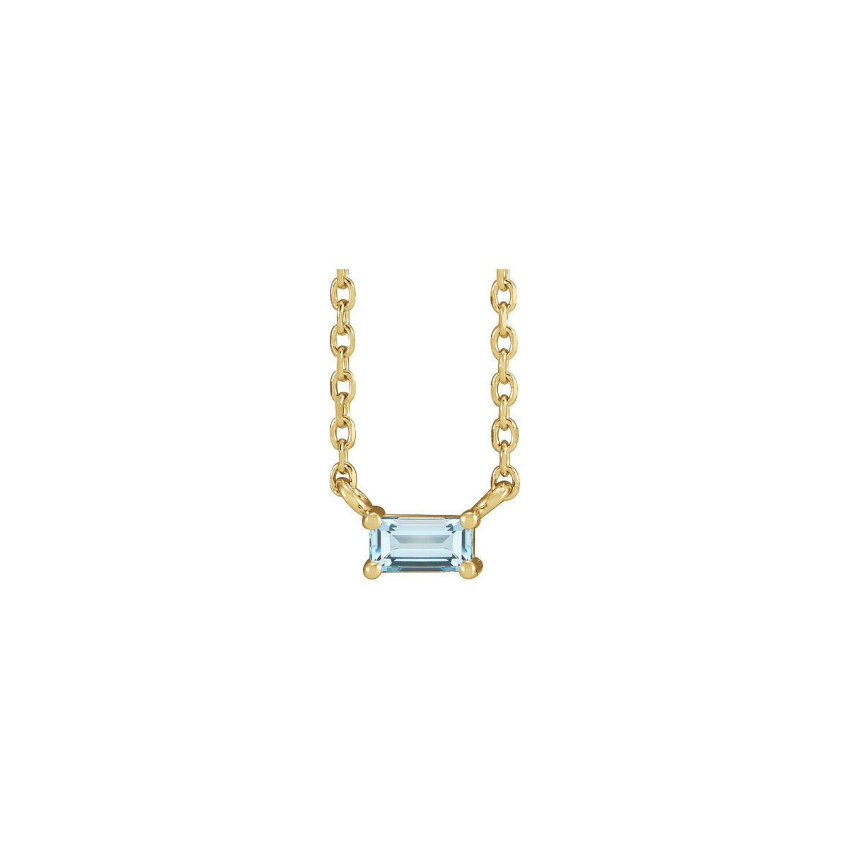 Natural Sky Blue Topaz Solitaire 18" Necklace