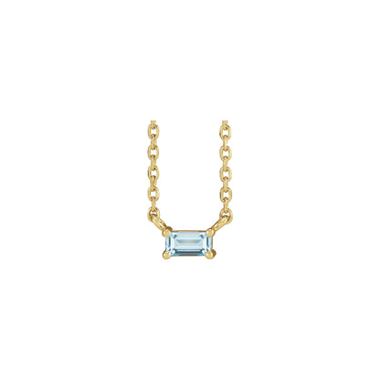 Natural Sky Blue Topaz Solitaire 18" Necklace
