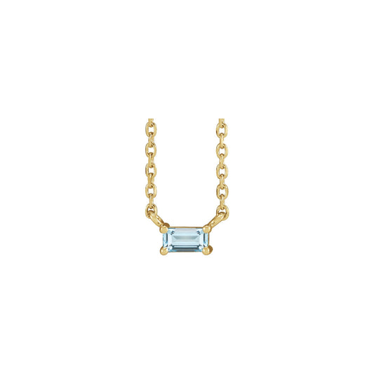 Natural Sky Blue Topaz Solitaire 18" Necklace