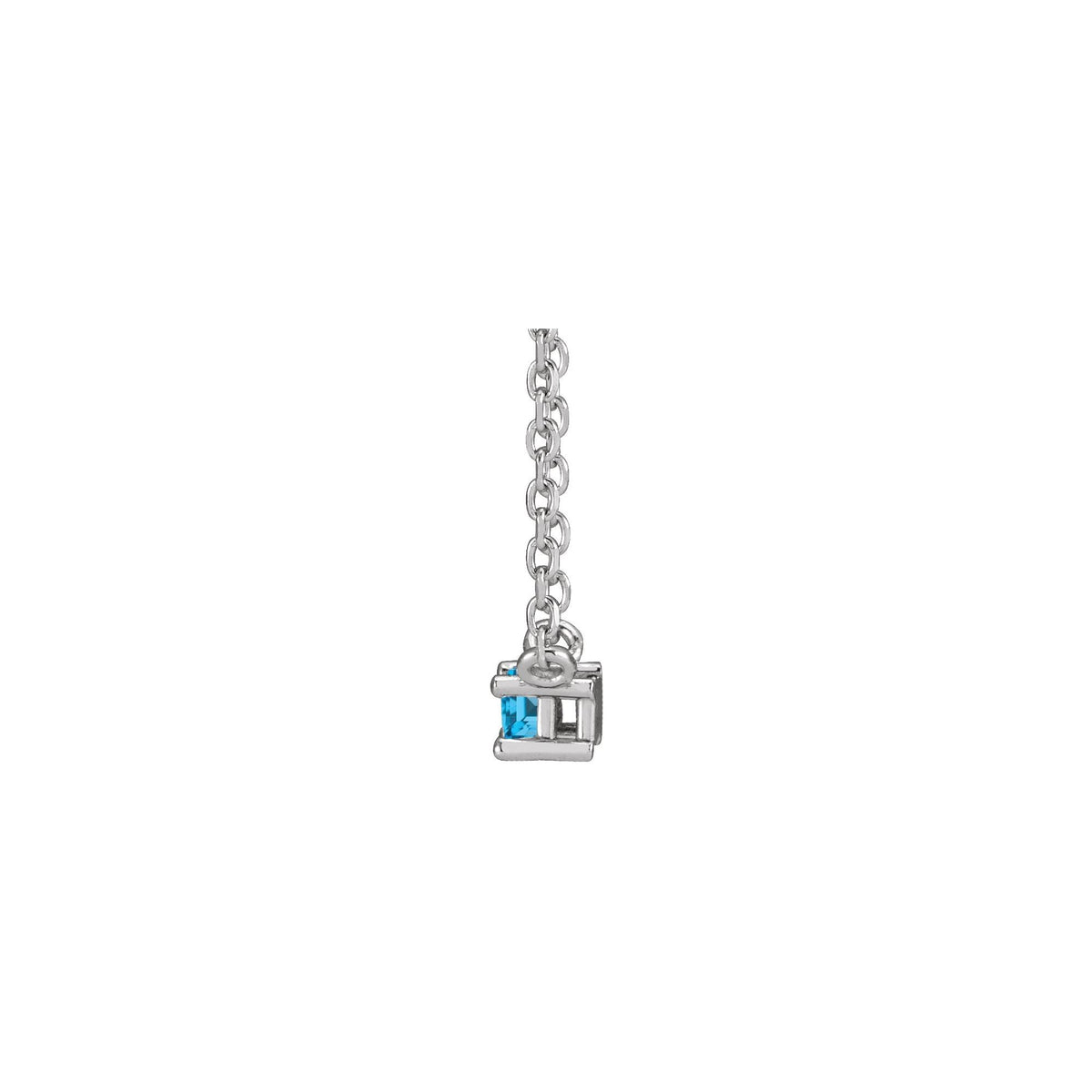 Natural Swiss Blue Topaz Solitaire 18" Necklace