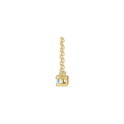 Natural Sky Blue Topaz Solitaire 18" Necklace