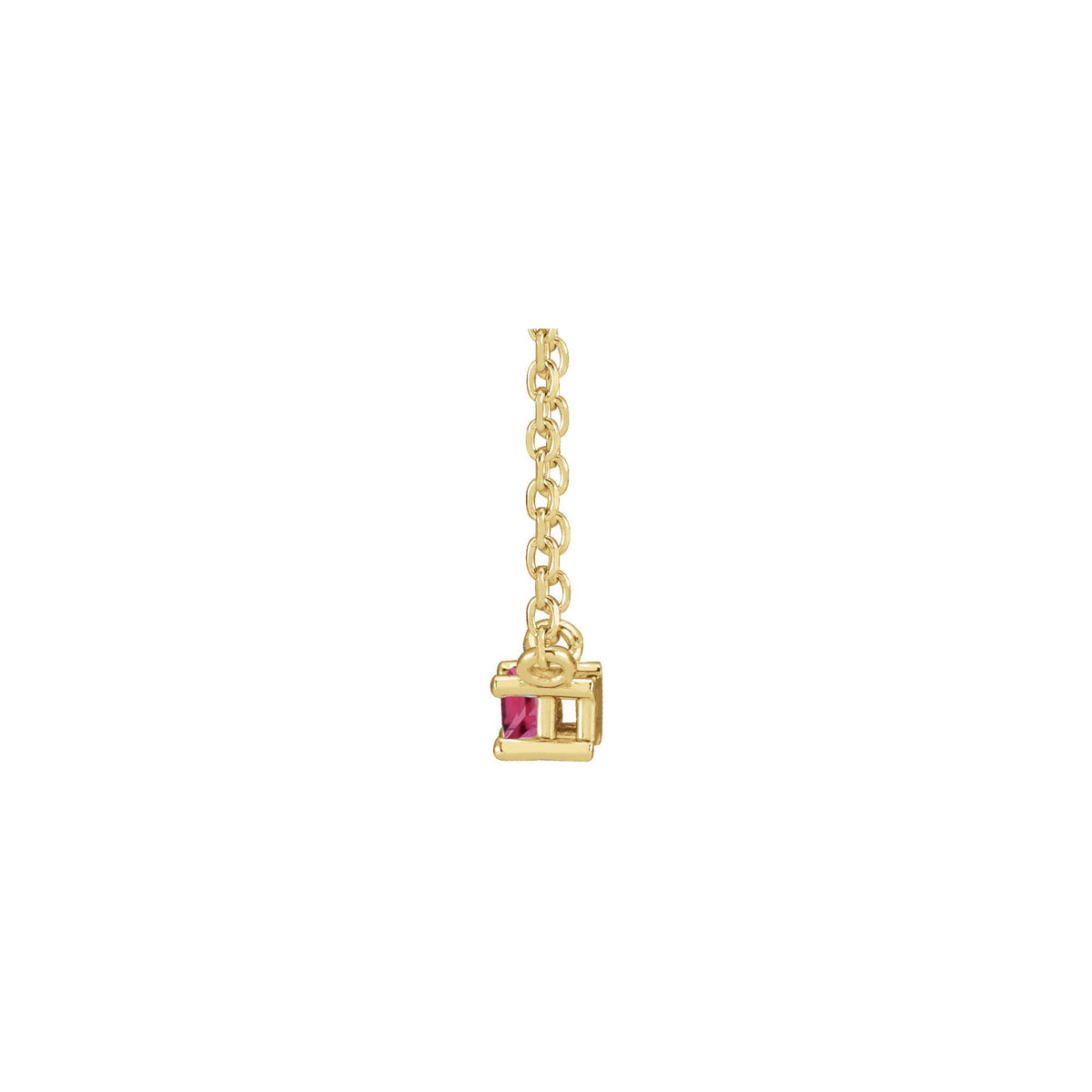 Natural Pink Tourmaline Solitaire 18" Necklace