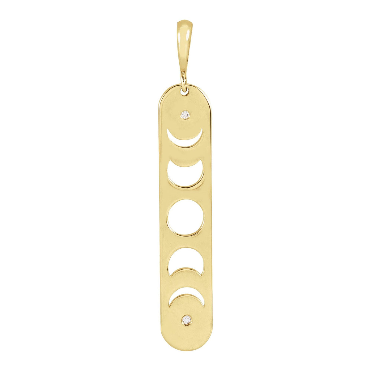 .01 CTW Natural Diamond Moon Phase Bar Pendant