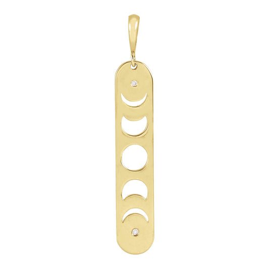 .01 CTW Natural Diamond Moon Phase Bar Pendant