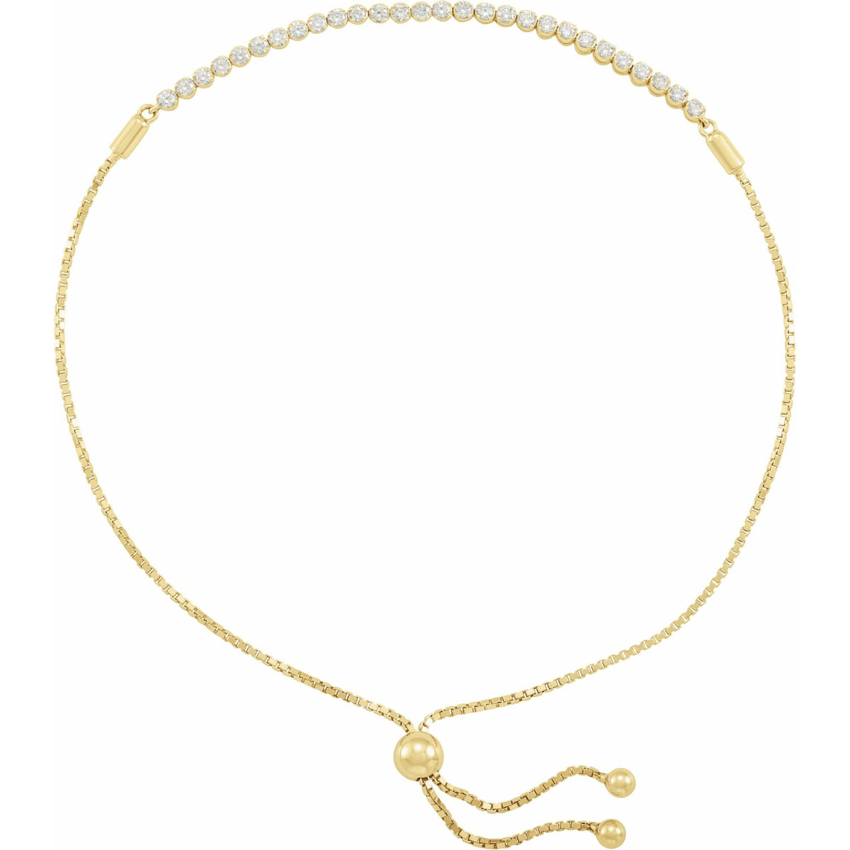 Natural Diamond Accented Bolo Bracelet