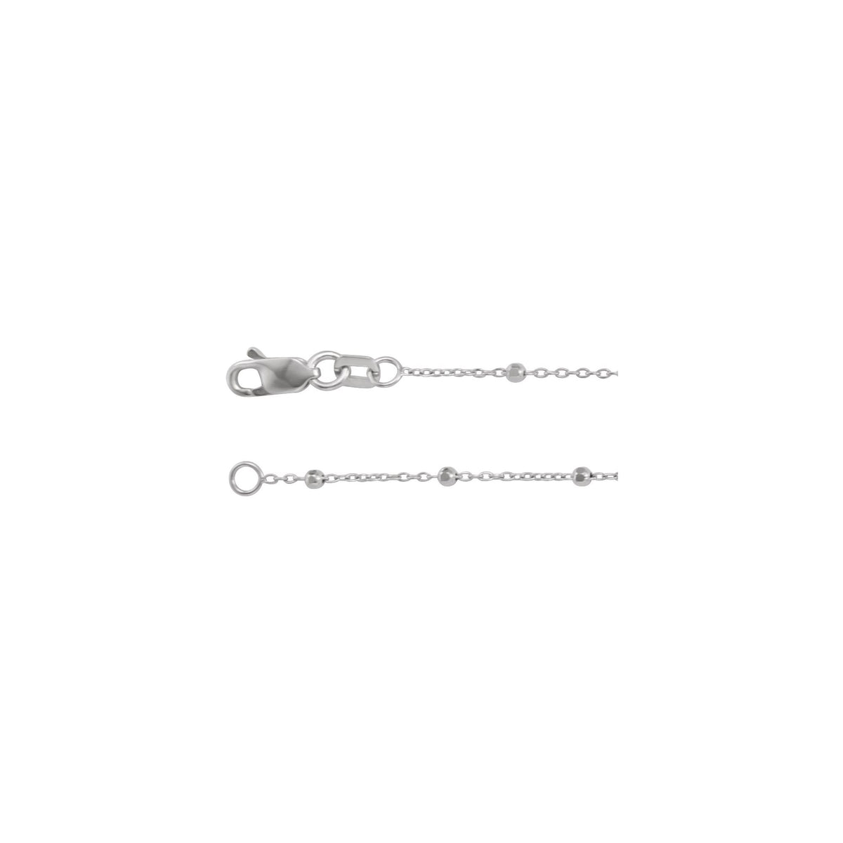 .85 mm Faceted Beaded Cable 24" Chain