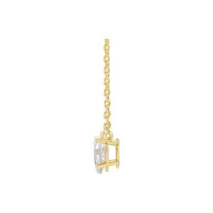1/3 CT Natural Diamond Solitaire 16-18" Necklace