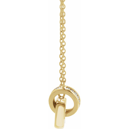Natural Diamond Interlocking Circle Necklace or Center