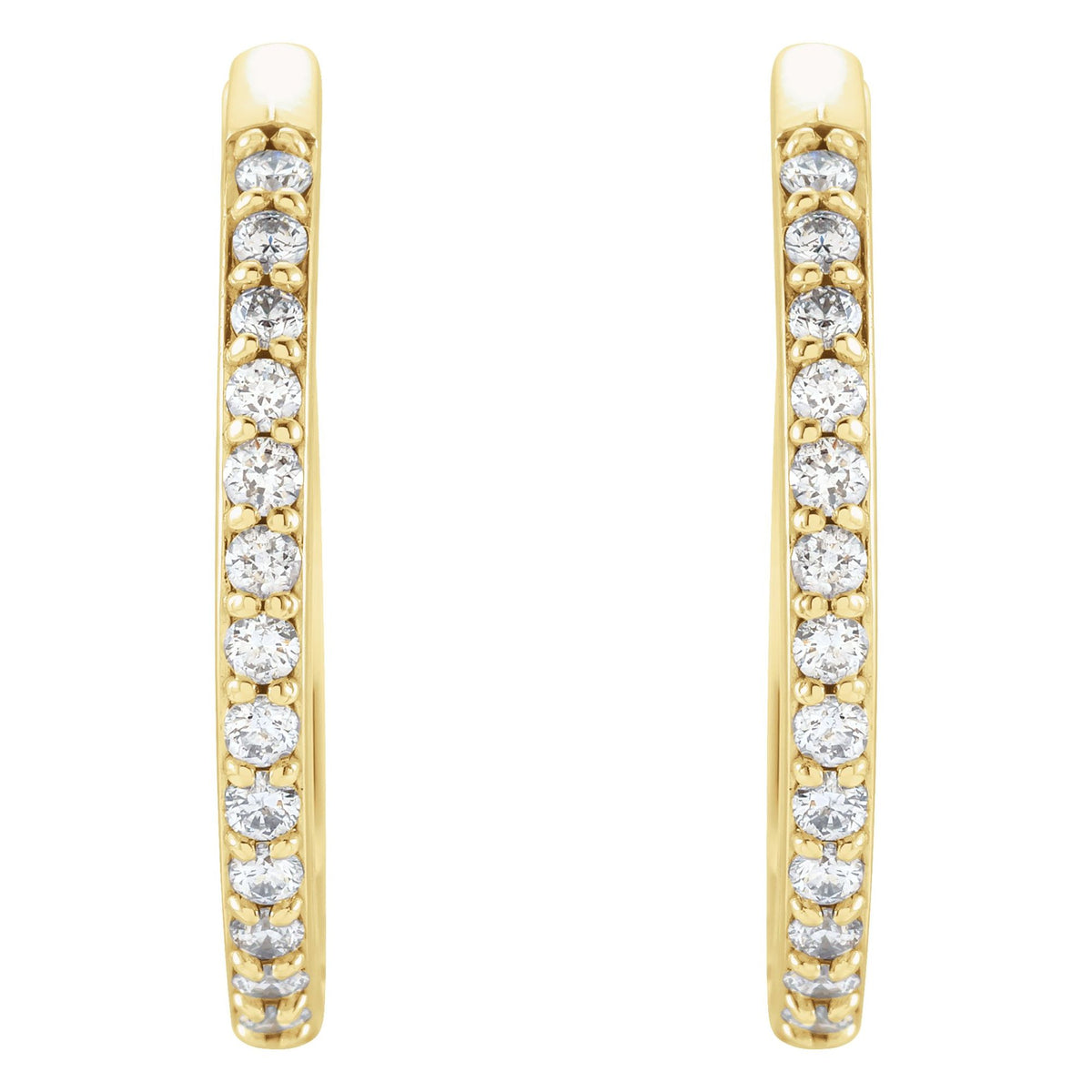 Natural Diamond Accented Huggie Earrings