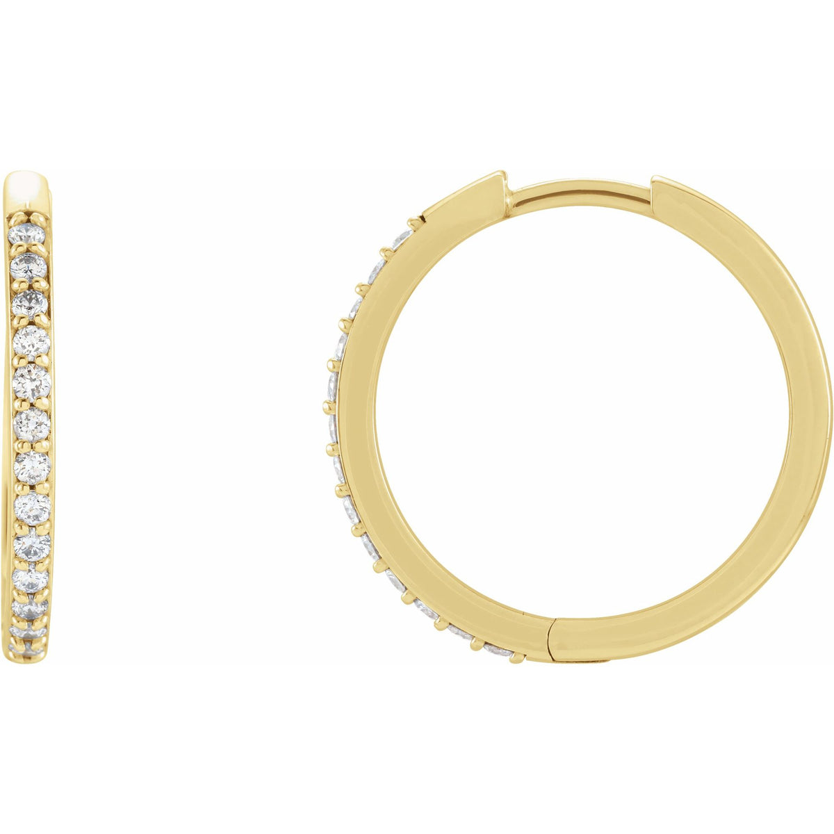 Natural Diamond Accented Huggie Earrings