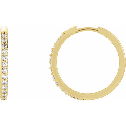 Natural Diamond Accented Huggie Earrings