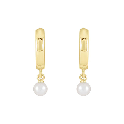 Cultured Seed Pearl Hoop Earrings