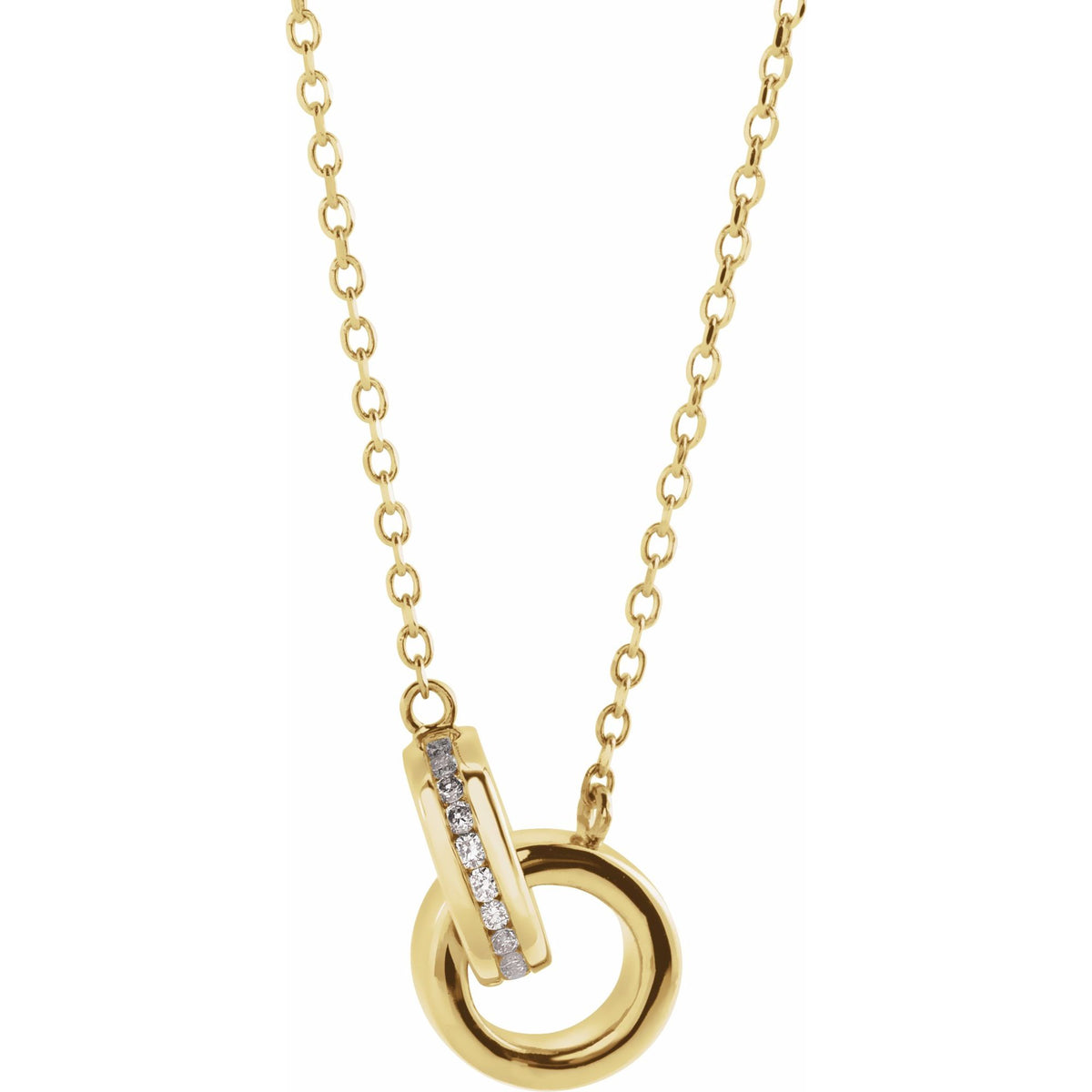 Natural Diamond Interlocking Circle Necklace or Center