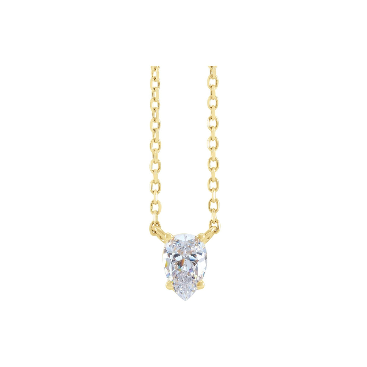 1/3 CT Natural Diamond Solitaire 16-18" Necklace