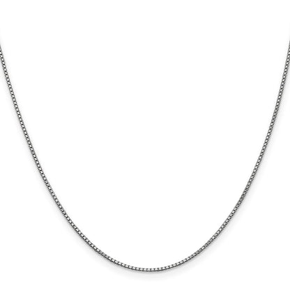 1mm Box Chain - White Gold