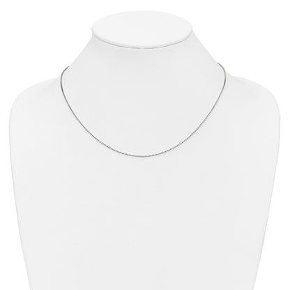 1mm Box Chain - White Gold
