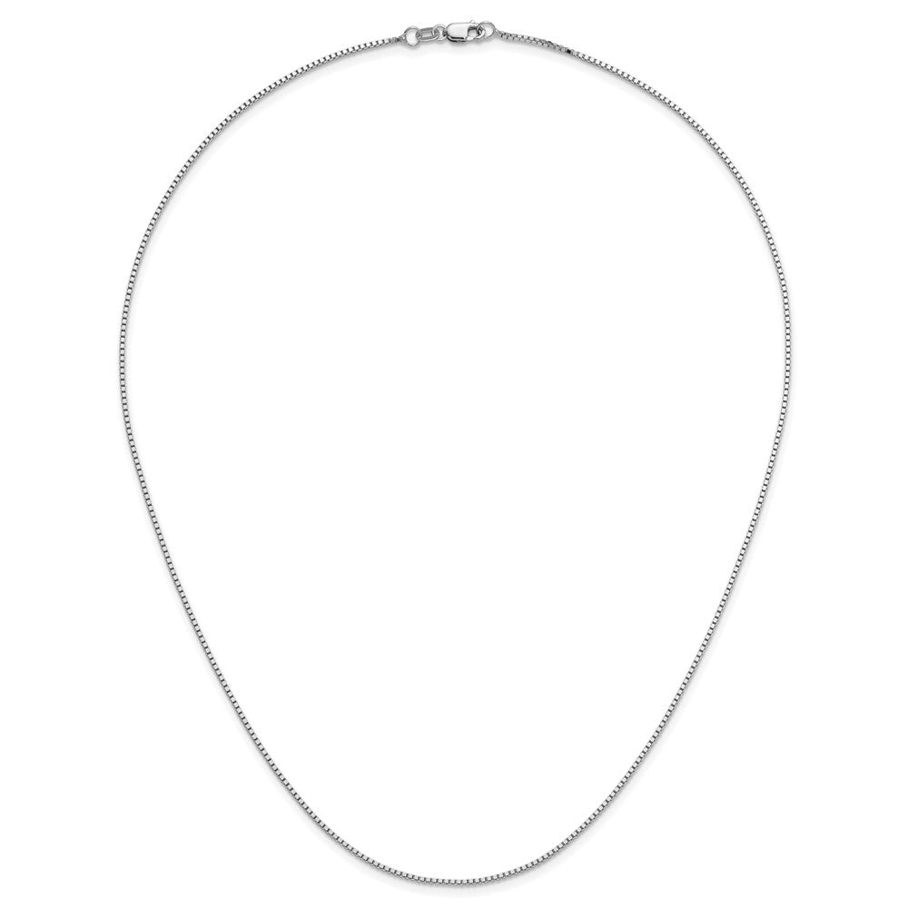 1mm Box Chain - White Gold