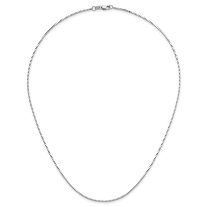 1mm Box Chain - White Gold
