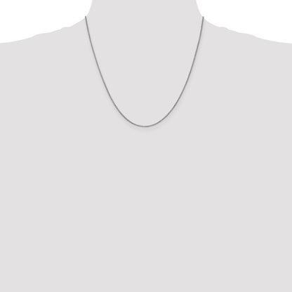 1mm Box Chain - White Gold