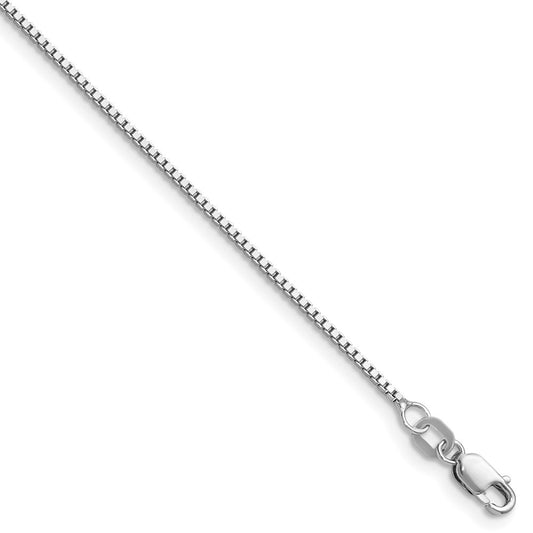1mm Box Chain - White Gold