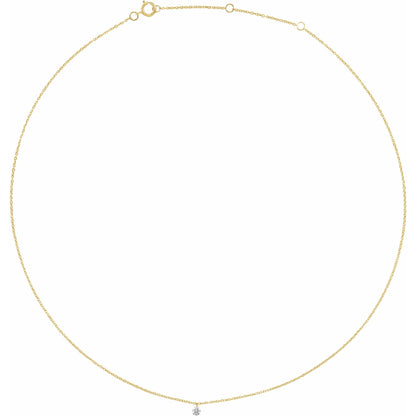 Natural Diamond Solitaire Necklace