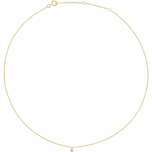 Natural Diamond Solitaire Necklace