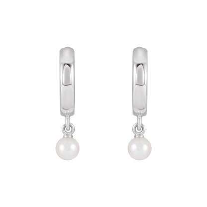Cultured Seed Pearl Hoop Earrings