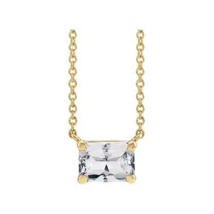 Natural White Sapphire 18" Necklace
