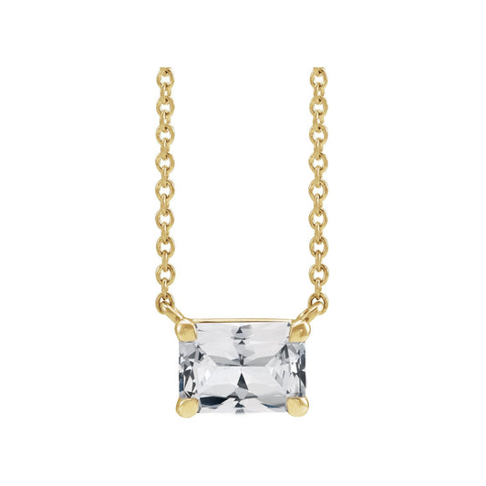 Natural White Sapphire 18" Necklace