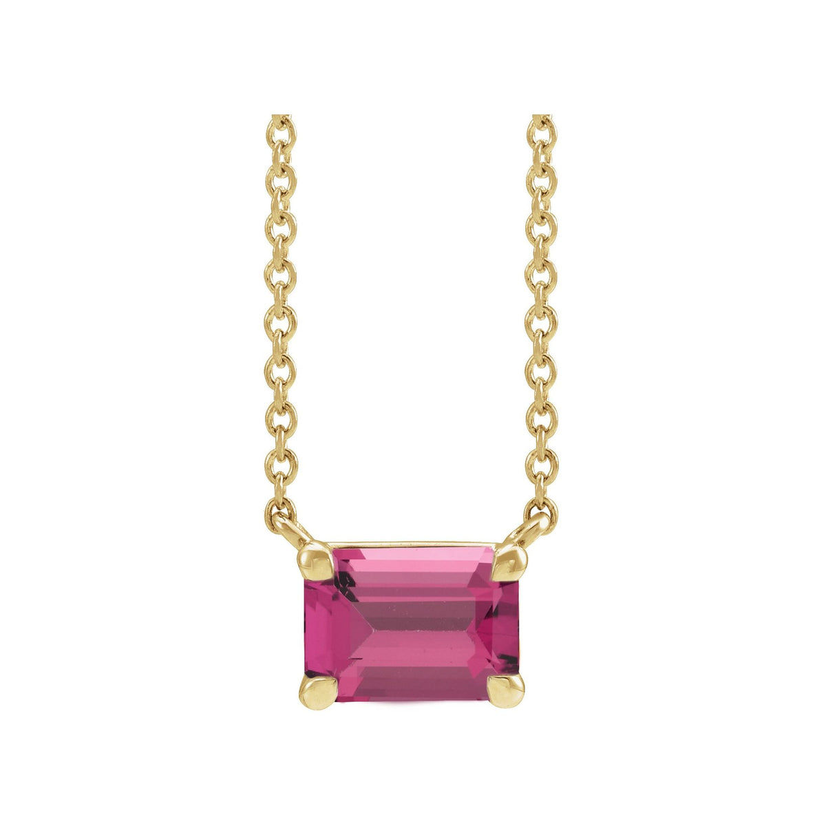 Natural Pink Tourmaline 18" Necklace