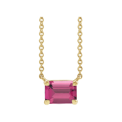 Natural Pink Tourmaline 18" Necklace