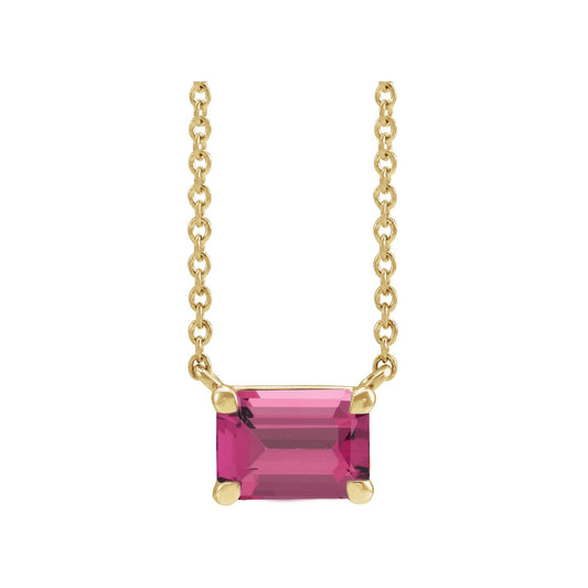 Natural Pink Tourmaline 18" Necklace