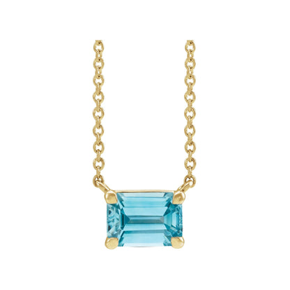 Natural Blue Zircon 18" Necklace