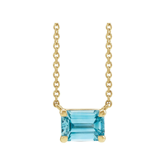 Natural Blue Zircon 18" Necklace