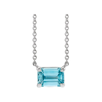Natural Blue Zircon 18" Necklace