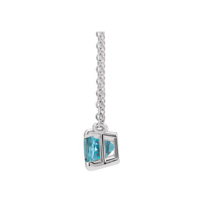Natural Blue Zircon 18" Necklace