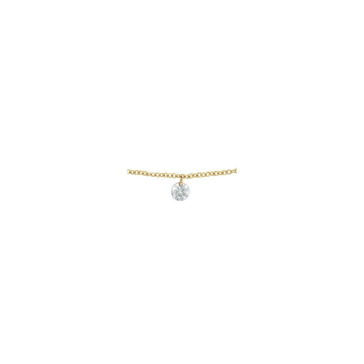 1/6 CT Drilled Natural Diamond Solitaire 16-18" Necklace