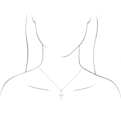 Cultured White Freshwater Pearl Cross Pendant