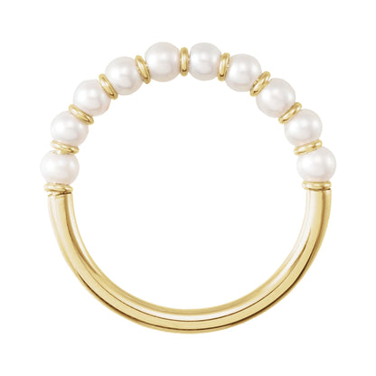 Cultured White Freshwater Pearl Ring 2