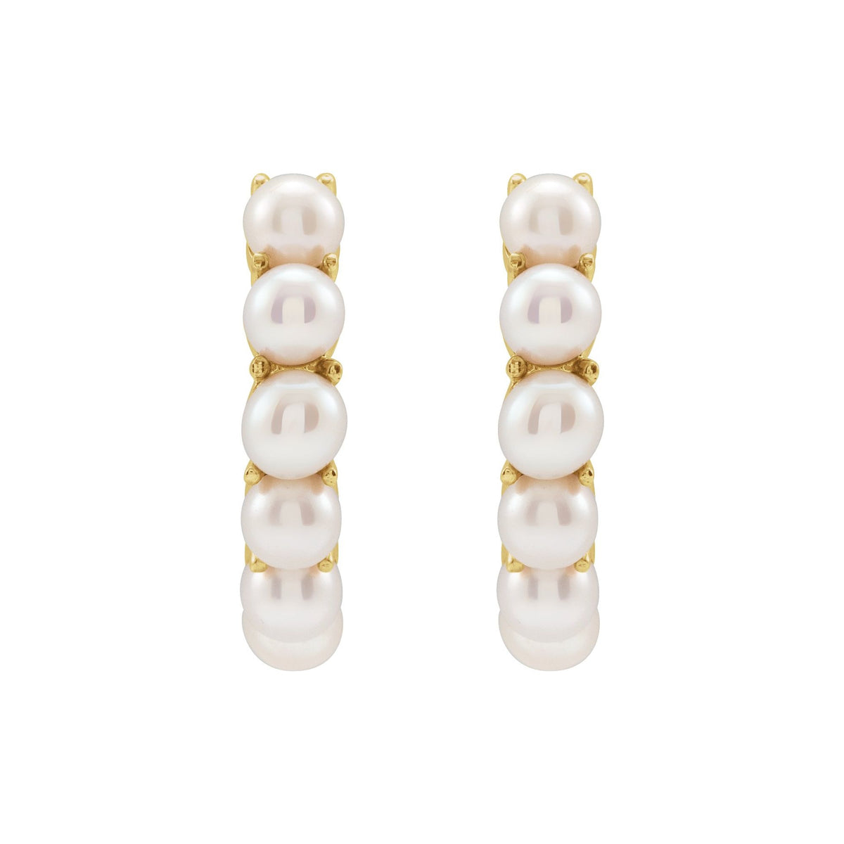 Cultured White Freshwater Pearl 15.5 mm Huggie Hoop Earrings