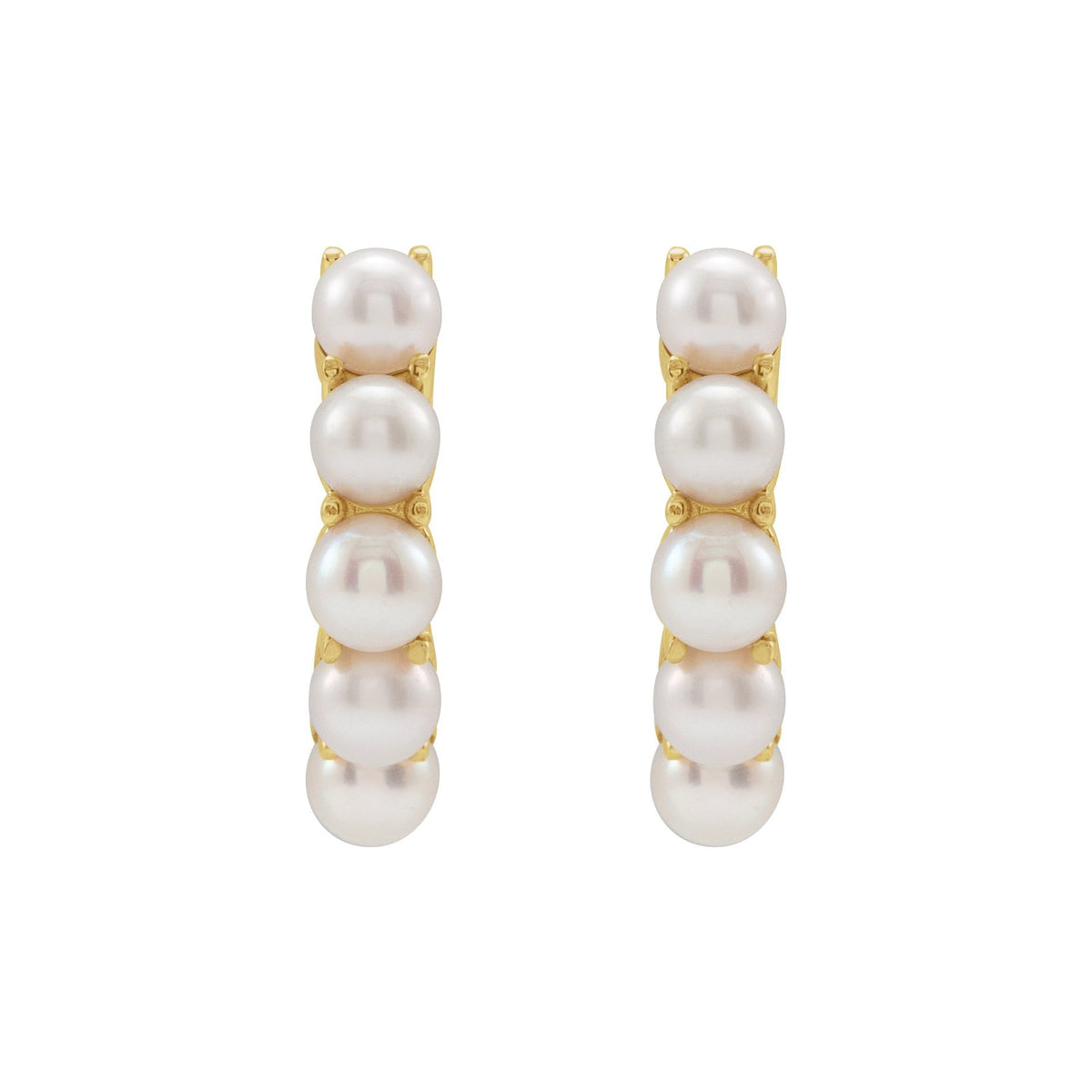 Cultured White Freshwater Pearl 14 mm Huggie Hoop Earrings